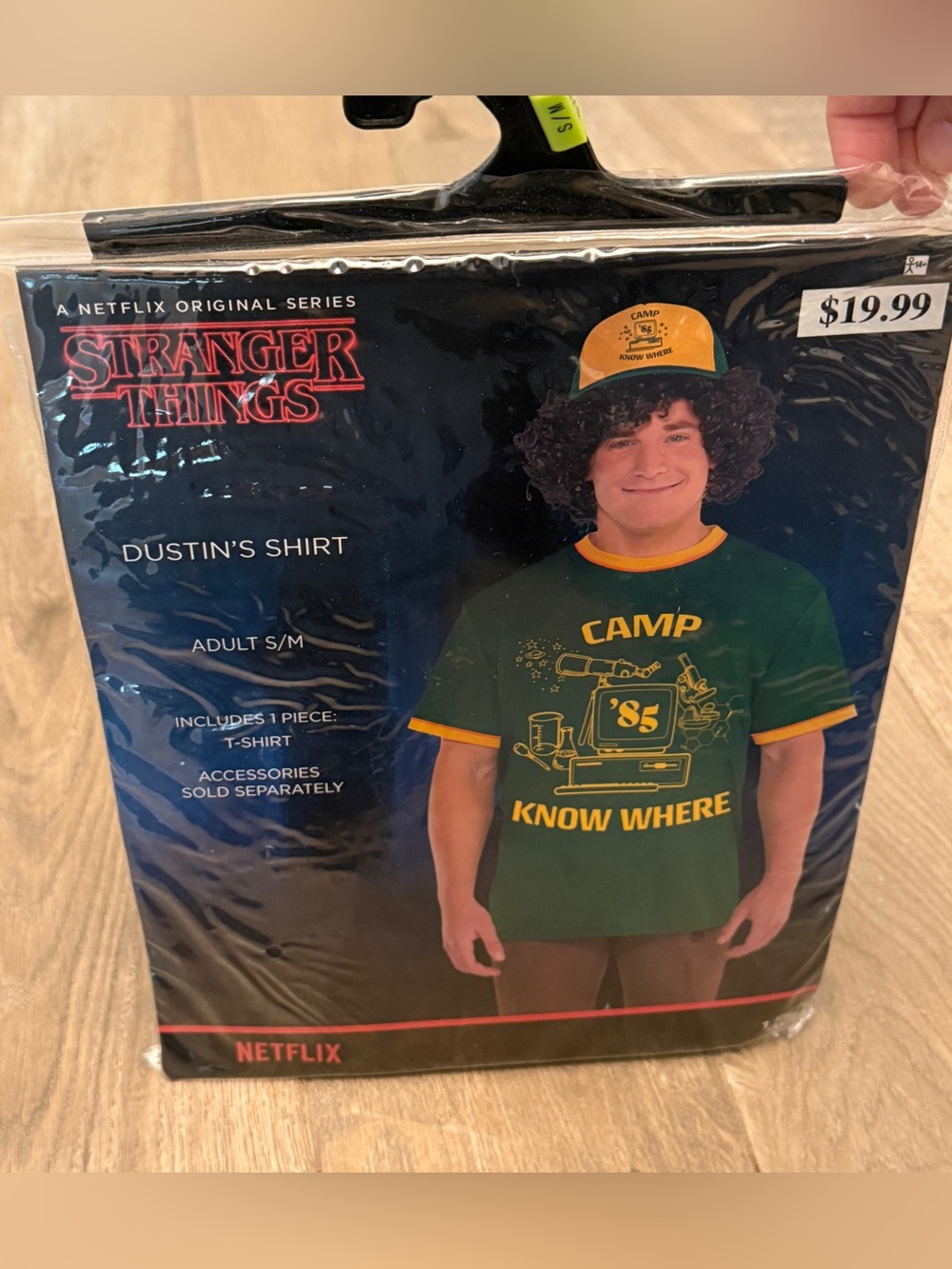 Stranger Things 'Dustin' Camp Know Where Green Adult S/M T‑Shirt